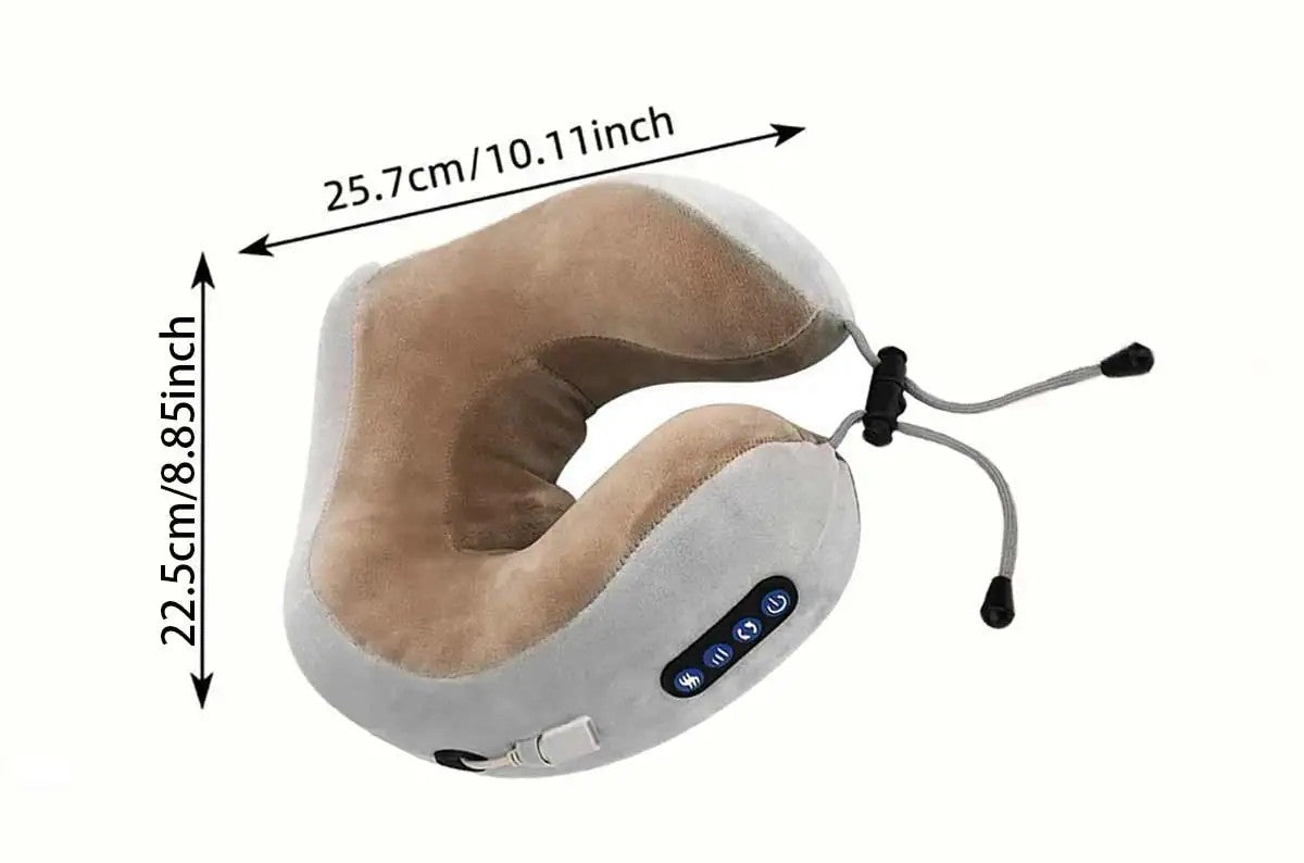 Masseur de cou en forme de U / Oreiller électrique portable avec chauffage et port USB