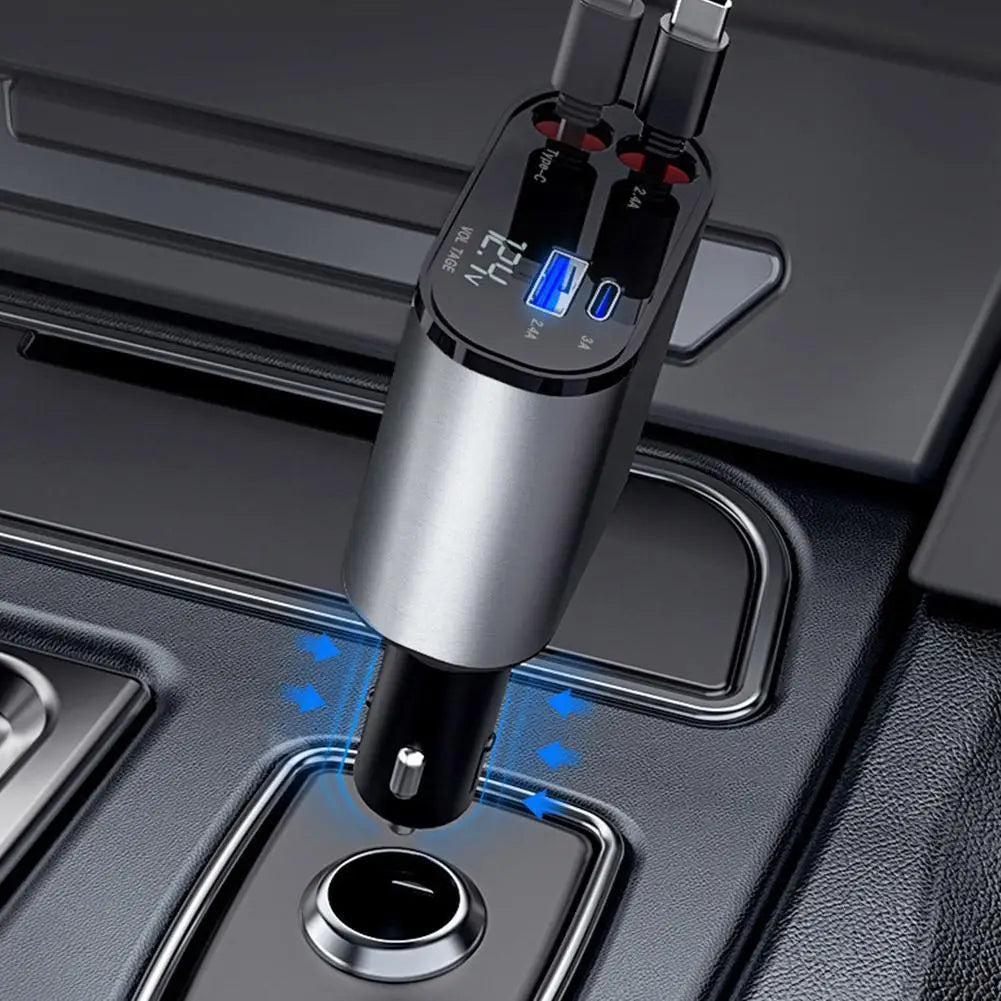 Chargeur de voiture rétractable 4 en 1 VOLTRIX avec 120 W