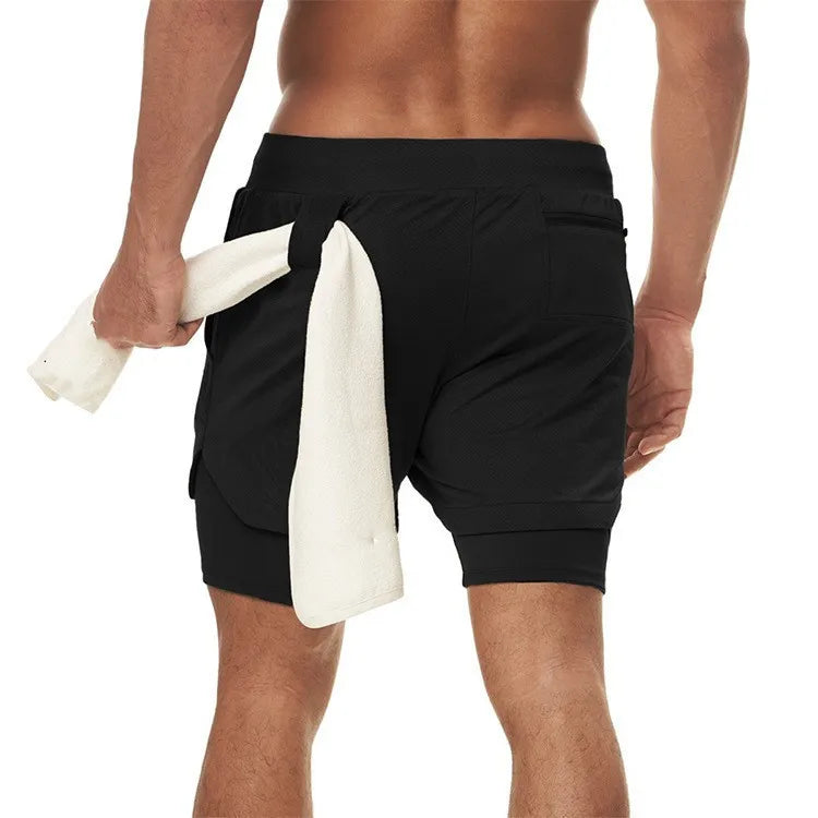 Short de sport camouflage haute performance 2 en 1 VIBEFORCE pour homme