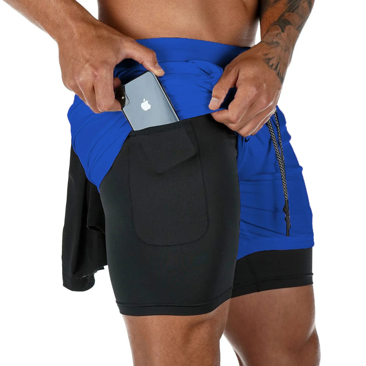 Short de sport camouflage haute performance 2 en 1 VIBEFORCE pour homme