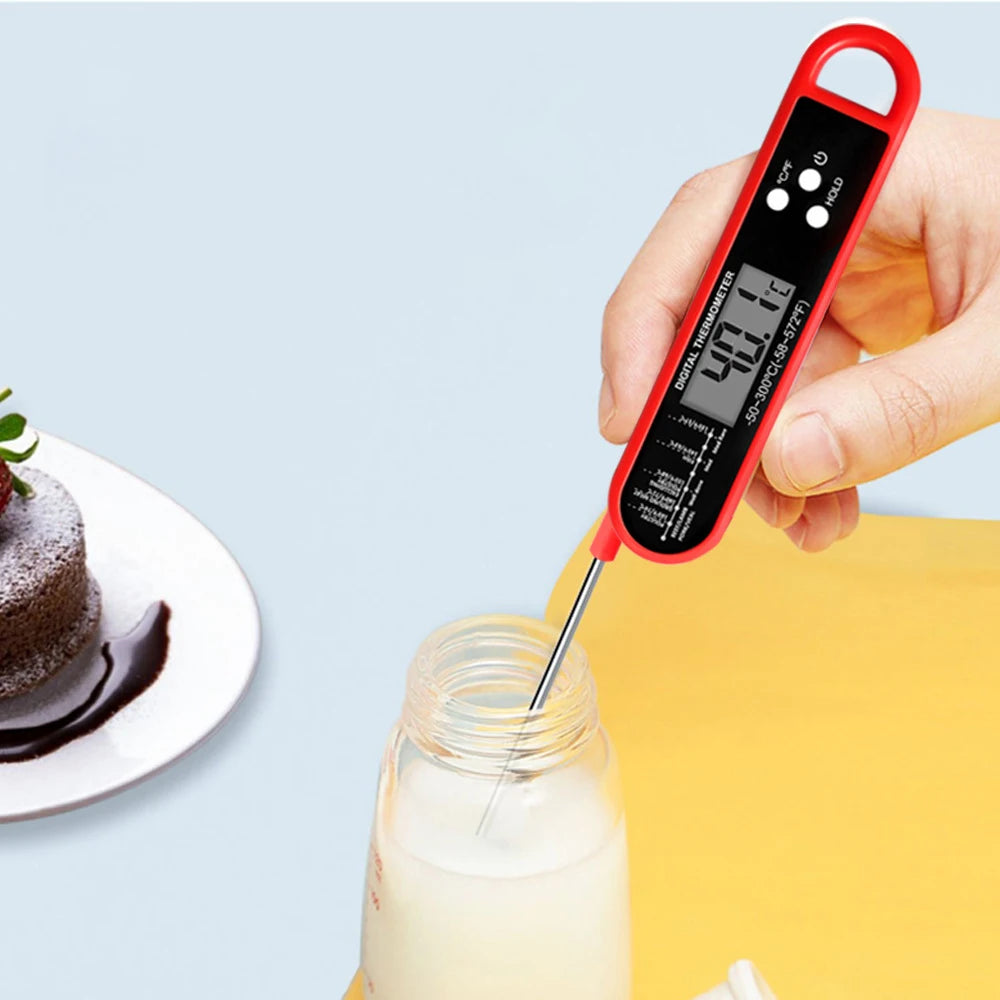 1 thermomètre de cuisine pliable rétroéclairé numérique pour barbecue prêt à lire