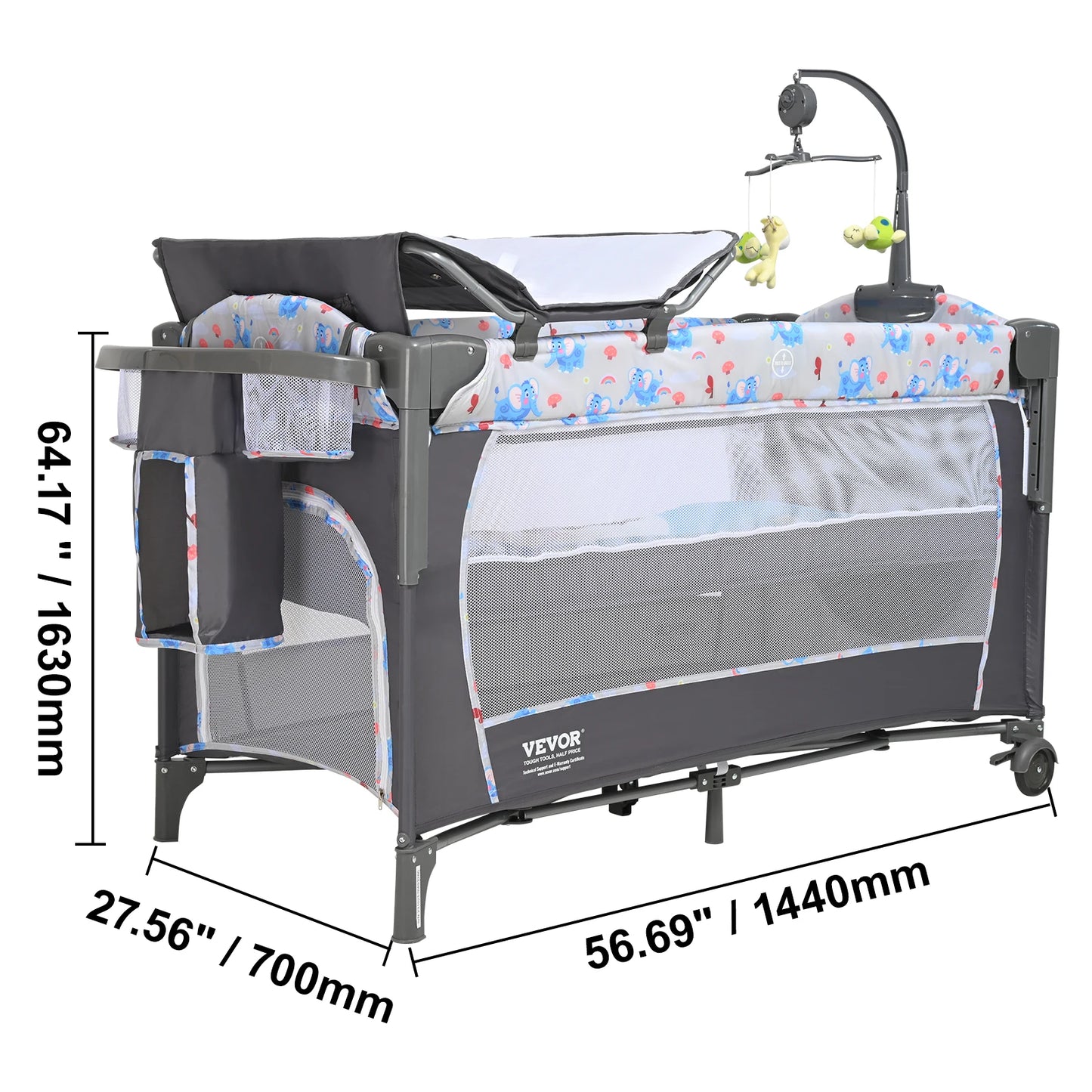 Lit bébé / Lit de chevet multifonctionnel avec table à langer
