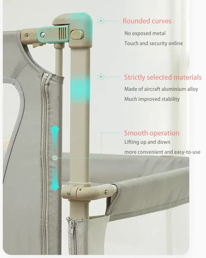 Lit bébé pliable 2 en 1 avec barrière de sécurité