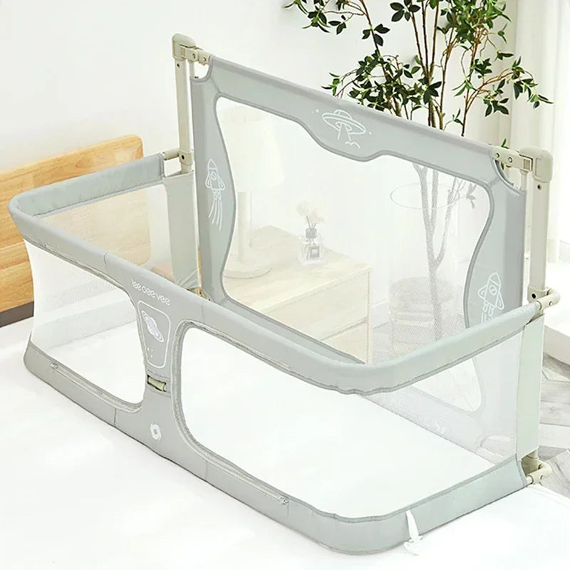 Lit bébé pliable 2 en 1 avec barrière de sécurité