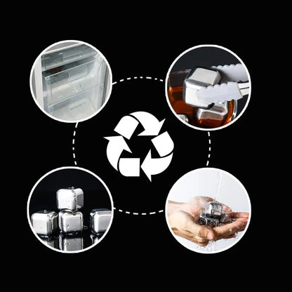 Pierres à whisky réutilisables en acier inoxydable 