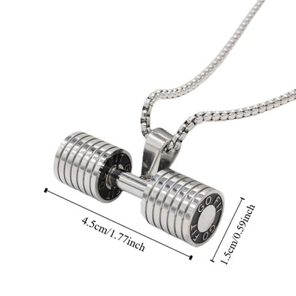 Collier pendentif haltère unisexe GRITT en acier inoxydable