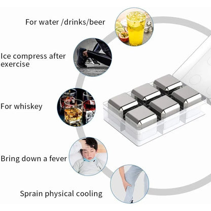 Pierres à whisky réutilisables en acier inoxydable 