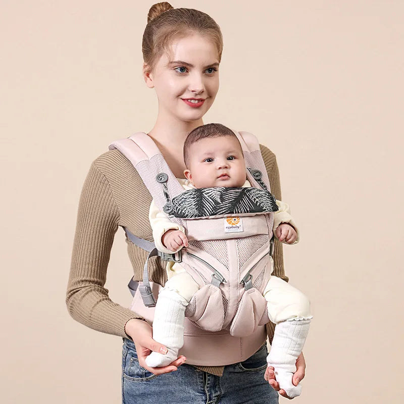 Porte-bébé ergonomique HALLOVA avec maille aérée et soutien lombaire