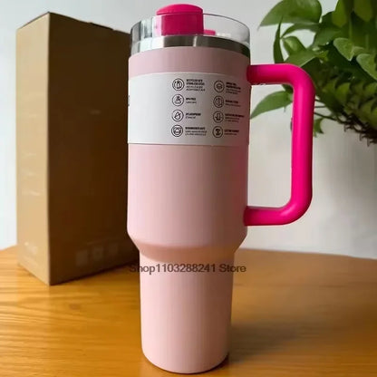 Bouteille isotherme en acier inoxydable avec poignée et couvercle à paille – 1,2 L