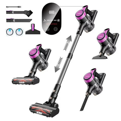 Aspirateur sans fil INSE S10 VORTEX à 3 vitesses avec 2 batteries pour parquets et poils d'animaux