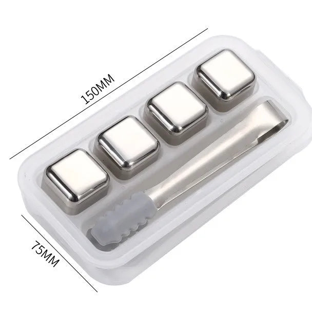Pierres à whisky réutilisables en acier inoxydable 