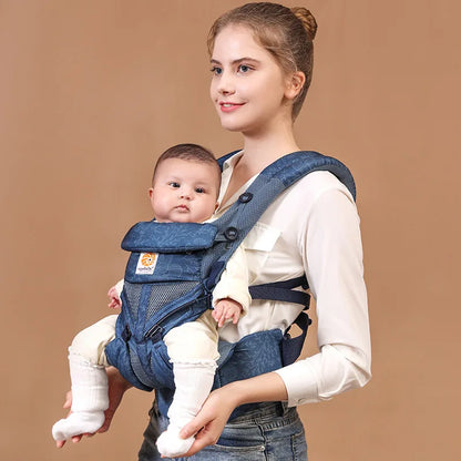 Porte-bébé ergonomique HALLOVA avec maille aérée et soutien lombaire