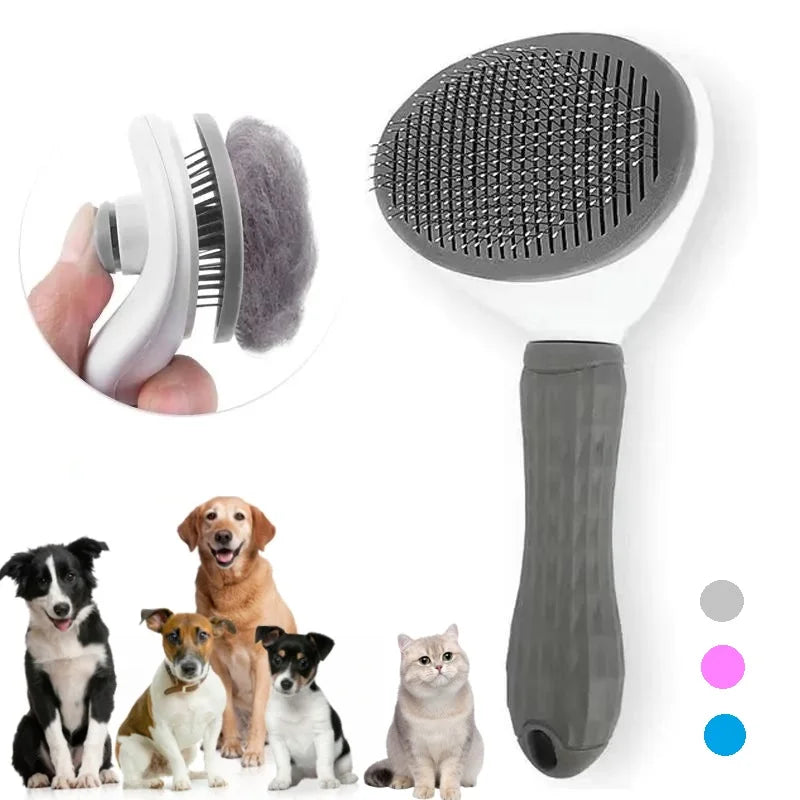 Brosse autonettoyante pour poils d'animaux et poils de chats et de chiens