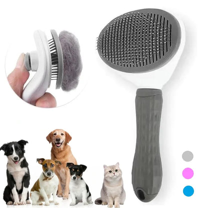 Brosse autonettoyante pour poils d'animaux et poils de chats et de chiens