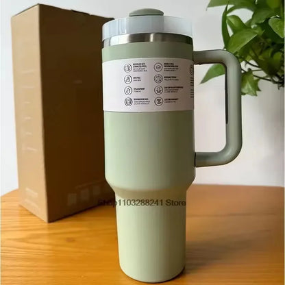 Bouteille isotherme en acier inoxydable avec poignée et couvercle à paille – 1,2 L
