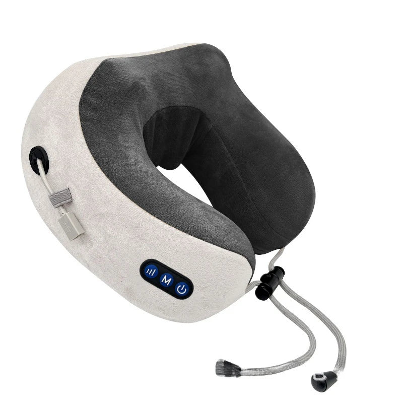 Masseur de cou en forme de U / Oreiller électrique portable avec chauffage et port USB