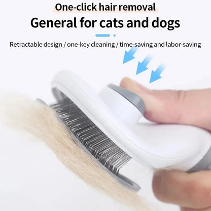 Brosse autonettoyante pour poils d'animaux et poils de chats et de chiens