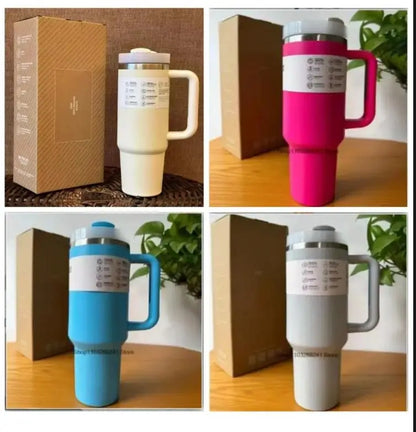 Bouteille isotherme en acier inoxydable avec poignée et couvercle à paille – 1,2 L