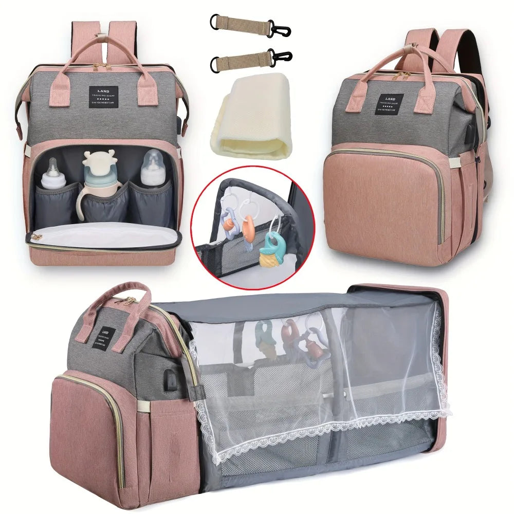 Sac à dos de maternité / Berceau pliable grande capacité avec port USB