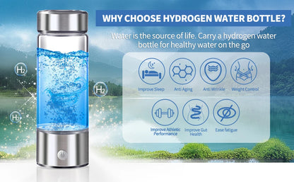 Bouteille génératrice d'eau riche en hydrogène HYDROVITA CELL 420 ml avec filtre en titane