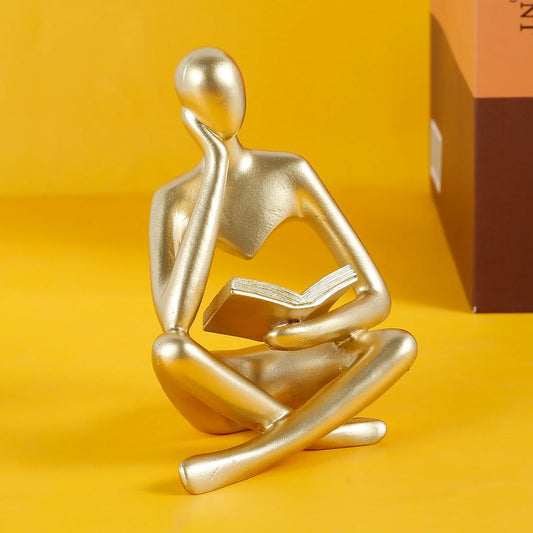 Penseur / Sculpture abstraite en résine pour décoration d'étagère ou de table
