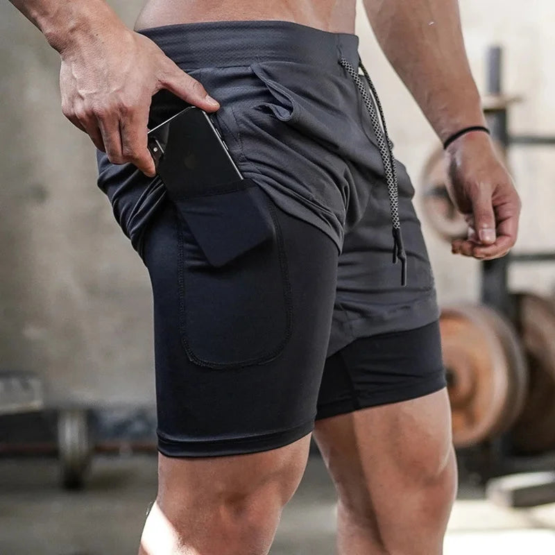 Short de sport camouflage haute performance 2 en 1 VIBEFORCE pour homme 