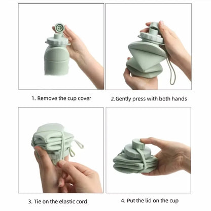 Bouteille d'eau de sport pliable en silicone HYDRAVEIL pour les voyages et les activités de plein air