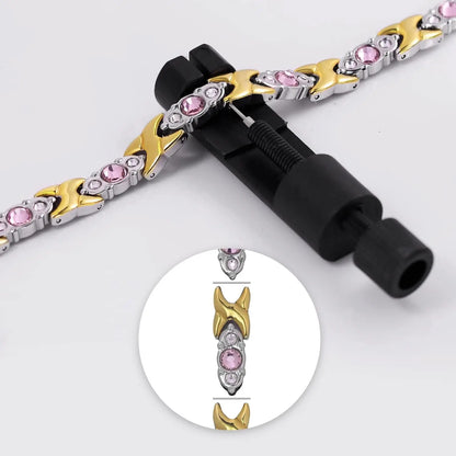 Bracelet bioénergétique LYMORA pour femme avec cristaux naturels et acier titane