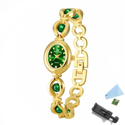 Montre bracelet en perles LUMÉA avec une touche dorée