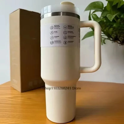 Bouteille isotherme en acier inoxydable avec poignée et couvercle à paille – 1,2 L