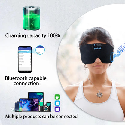 Masque de sommeil Bluetooth / Réglable et confortable pour les voyages et l'insomnie