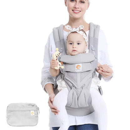 Porte-bébé ergonomique HALLOVA avec maille aérée et soutien lombaire