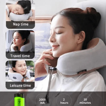 Masseur de cou en forme de U / Oreiller électrique portable avec chauffage et port USB