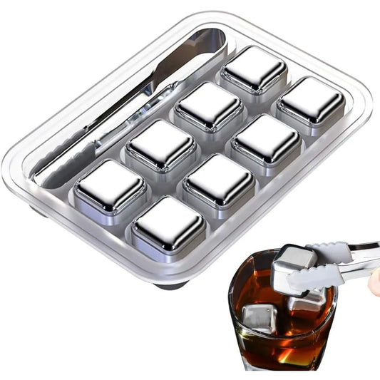 Pierres à whisky réutilisables en acier inoxydable 