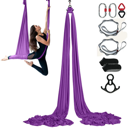 Hamac de yoga aérien professionnel AEROFLOW en nylon 100 g/m² avec kit complet 
