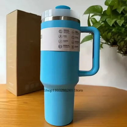 Bouteille isotherme en acier inoxydable avec poignée et couvercle à paille – 1,2 L